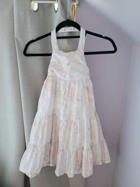 Old Navy White Halter Tiered Floral Dress